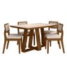 Conjunto Mesa Lins 4 Cadeiras Sextavada Freijó/off/bouclé Off - M.a Freijó/off Premium/bouclé - 2