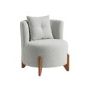 Ver imagem 3 de Conjunto 2 Poltronas + Sofá Curvo Orgânico Luna Boucle Cinza Claro - Montanaris Decor