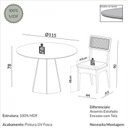 Ver imagem 3 de Conjunto Sala de Jantar Mesa Lisboa Hexagonal Off White/freijó com 4 Cadeiras Palha Sintética 100% M