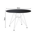 Ver imagem 5 de Mesa de Jantar Eames Eiffel Redonda 90cm Preta com 4 Poltronas Pretas Ferro Branco