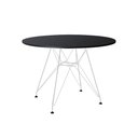 Ver imagem 3 de Mesa de Jantar Eames Eiffel Redonda 90cm Preta com 4 Poltronas Pretas Ferro Branco