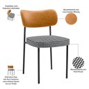 Ver imagem 4 de Kit 04 Cadeiras Decorativas Estofada Sala Jantar Melina L02 Couríssimo Whisky Pied Poule - Lyam Deco
