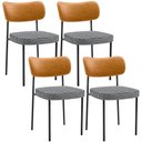 Ver imagem 1 de Kit 04 Cadeiras Decorativas Estofada Sala Jantar Melina L02 Couríssimo Whisky Pied Poule - Lyam Deco