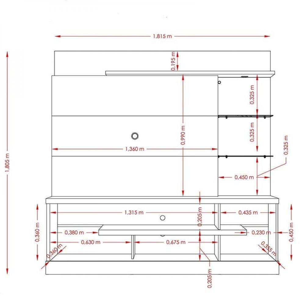 Home Theater Alan Tv 55'' Com Rodízio Off White Savana - 2