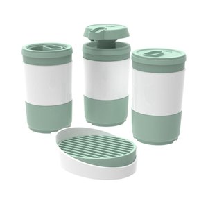 Kit Banheiro Code Crippa com 4 Peças (porta Escova, Porta Sabonete Líquido, Porta Algodão e