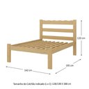 Ver imagem 4 de Cama de Casal Madeira Maciça para Colchão 128/138x188cm Multimóveis Cr35255 - Natural