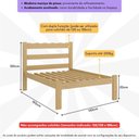 Ver imagem 3 de Cama de Casal Madeira Maciça para Colchão 128/138x188cm Multimóveis Cr35255 - Natural