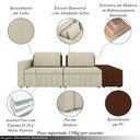 Ver imagem 3 de Sofá Ilha com Encosto e Almofadas Móveis Olimpo 245cm Modulado Linho/pu Bege/marrom G45 - Gran Belo