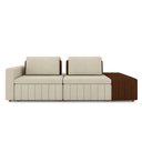 Ver imagem 4 de Sofá Ilha com Encosto e Almofadas Móveis Olimpo 245cm Modulado Linho/pu Bege/marrom G45 - Gran Belo