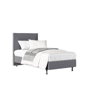 Cama Solteiro One C/ Cabeceira Moderna em Mdf Pé Eucalipto:cinza