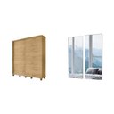 Ver imagem 2 de Guarda-Roupa Casal Monte Carlo com 2 Portas de Correr com Espelho e 4 Gavetas Internas e Maleiros Marrom/Cinamomo