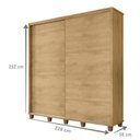 Ver imagem 3 de Guarda-Roupa Casal Monte Carlo com 2 Portas de Correr com Espelho e 4 Gavetas Internas e Maleiros Marrom/Cinamomo
