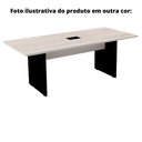 Ver imagem 3 de Mesa de Reunião com Caixa de Tomada Retangular 200 x 90 cm Pé Painel PE25 MDP Branca com Base Branca