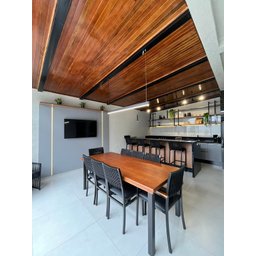 Conjunto para Área Gourmet 8 Cadeiras 2,0x0,90m - Athenas - Paonanda Decor - 1