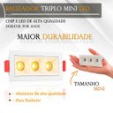 Ver imagem 2 de 8 Mini Spot Led Triplo Downlight Embutir Pontual 3000k Bet90