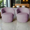 Ver imagem 7 de Kit 2 Poltronas Decorativa Beatriz Orgânica Veludo Rosê
