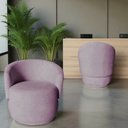 Ver mais imagens de Kit 2 Poltronas Decorativa Beatriz Orgânica Veludo Rosê