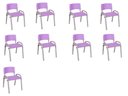 Ver imagem 2 de Kit 9 Cadeira Iso Infantil Creche, Escola Base Cinza Lilas