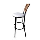 Ver imagem 4 de Kit 2 Banquetas Bistrô Aço Junco Sintético Marfim Assento Branco 