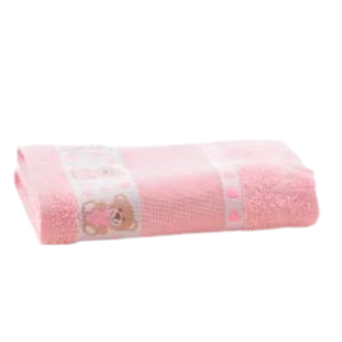 Toalha Banho Infantil Macia Kids Ponto Cruz 75x110cm:Rosa