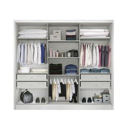Guarda Roupa Casal com Espelho 3 Portas 4 Gavetas - Arezzo Plus-branco - Móveis Novo Horizonte - 4