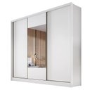 Ver imagem 3 de Guarda Roupa Casal com Espelho 3 Portas 4 Gavetas - Arezzo Plus-branco - Móveis Novo Horizonte