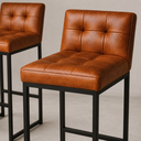 Ver mais imagens de Banqueta Cozinha Alta com Encosto Industrial Kit 2 Preto Lirina PU C05 - D’Rossi