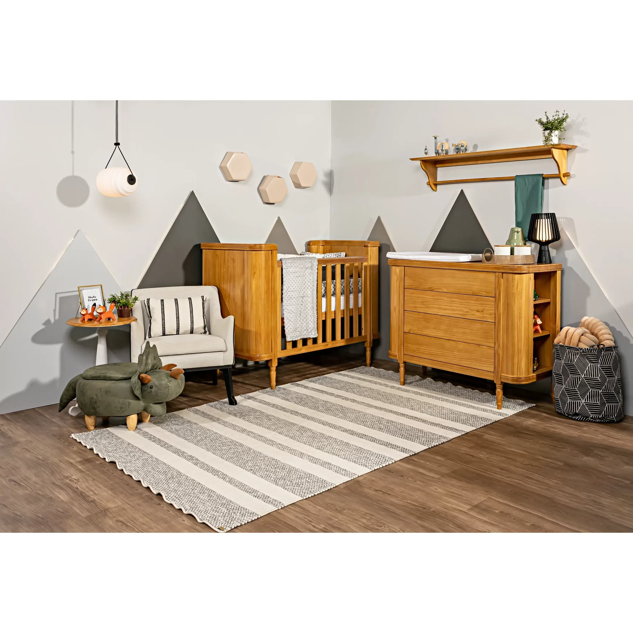 Ver imagem 5 de Berço Toy Arredondado | Americano 2 em 1 | Cor Mel | Madeira Maciça