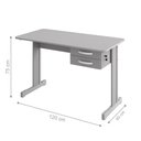 Ver imagem 2 de Mesa para Escritório Retangular Atlanta 2 Gavetas MDP 120cm Casah