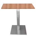 Ver imagem 1 de Mesa Alpha Inox 73,50 Cm (alt) Base Quadrada Tampo Mdp Quadrado 60 Cm (larg) X 2,50 Cm (alt) Noce na