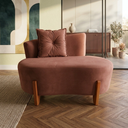 Ver imagem 1 de Namoradeira Sofá Feijão Luna 100cm Orgânica Bouclé Terracota