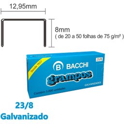 Grampo Para Grampeador 23/8 Galvanizado 5000 Grampos - 2