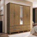 Ver imagem 1 de Kit Quarto Ouro 5 Portas Cama Queen Cômoda Sapateira 2 Mesas de Cabeceira Café Finestra Móveis
