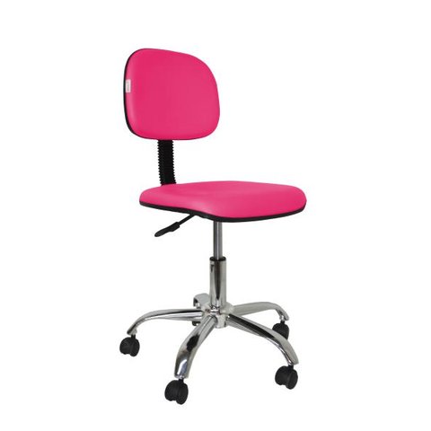 Cadeira Secretaria Giratoria Bolt Cr - Couro Sintetico Corano - Pink