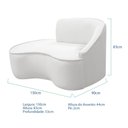 Ver imagem 5 de Kit Divã Recamier Orgânico Marrocos 150cm Lado Esquerdo e 1 Poltronas Amore Bouclé Branco