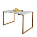 Ver imagem 1 de Mesa de Jantar Steel Estilo Industrial Pés de Aço 120x80cm Cobre/branco