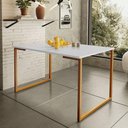Ver imagem 2 de Mesa de Jantar Steel Estilo Industrial Pés de Aço 120x80cm Cobre/branco