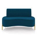 Ver imagem 5 de Sofá 2 Lugares Living 135cm Pé Ferro Dourado Maraú Veludo Azul Mnh K01 - D'Rossi
