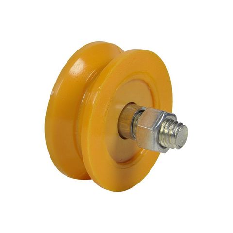 Roldana Portão Nylon Laranja 4" Cantoneira com Parafuso - Fp