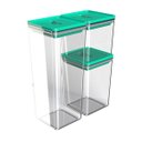 Ver imagem 5 de Kit Pote Organizador Mantimentos Hermético Cozinha Alimentos Unitermi Kit Dubai Verde