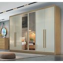 Ver imagem 2 de Guarda Roupa Casal com Espelho 6 Portas 6 Gavetas - Robust -cumaru/fendi - Móveis Novo Horizonte