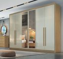 Ver imagem 2 de Guarda Roupa Casal com Espelho 6 Portas 6 Gavetas - Robust -cumaru/fendi - Móveis Novo Horizonte