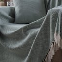 Ver imagem 3 de Manta Decorativa para Sofá Boho Hebrom Verde Fastlar Manta 100% Algodão 140x250cm