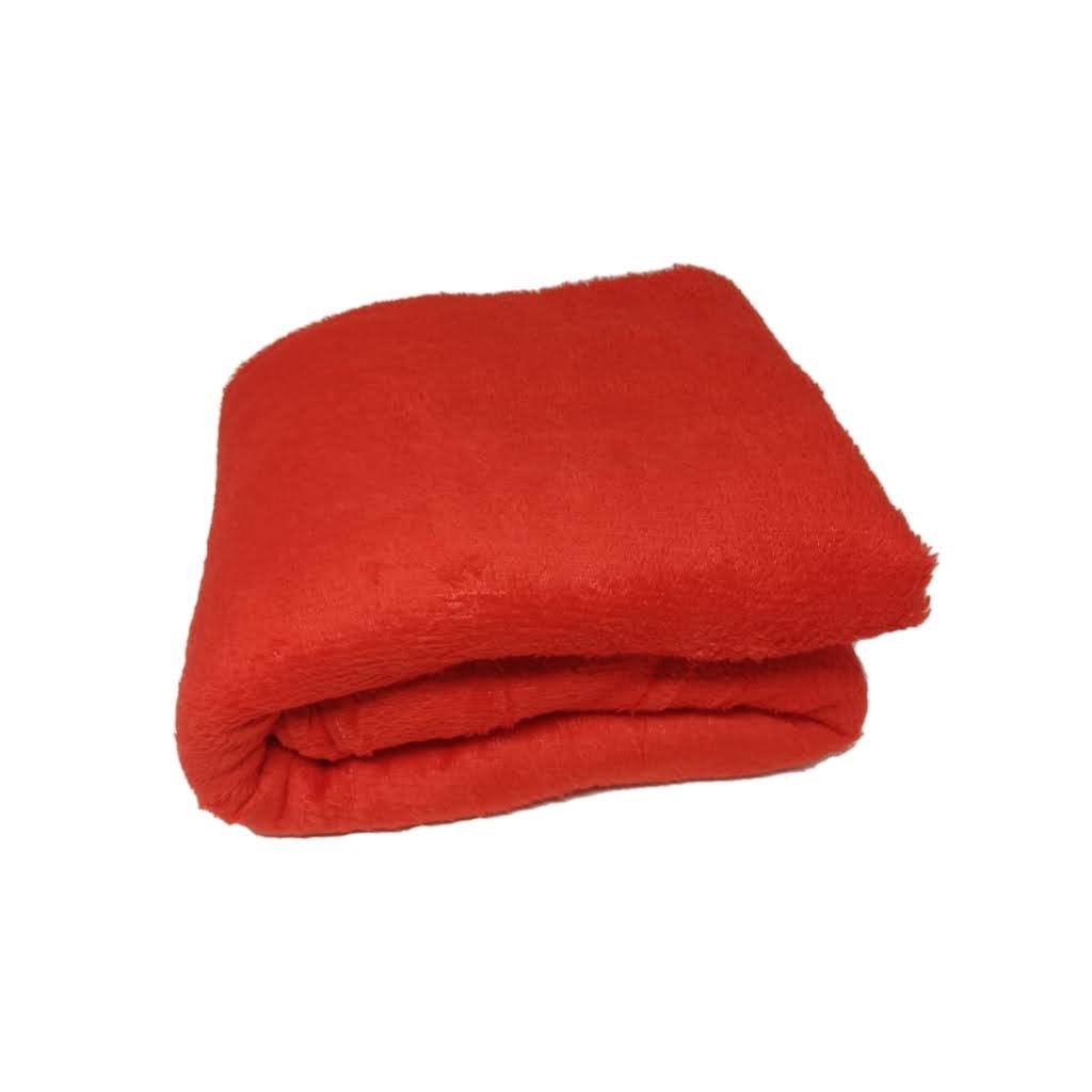 Manta Leve de Microfibra Casal Dyuri Lisa 1,80m x 2,00m:Vermelho - 1