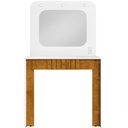 Ver imagem 2 de Penteadeira Camarim com LED e Espelho 1 Gaveta Ripada 90cm Blush B02 Branco Naturalle - Lyam Decor