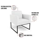 Ver imagem 2 de Kit 2 Poltronas Base Industrial Preto Marisa Corino Branco D03 - D'Rossi