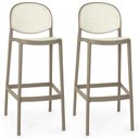 Ver imagem 1 de Kit 2 Banqueta Alta com Encosto Roma em Polipropileno - Branco/cinza Escuro