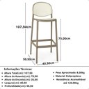 Ver imagem 7 de Kit 2 Banqueta Alta com Encosto Roma em Polipropileno - Branco/cinza Escuro