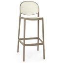 Ver imagem 2 de Kit 2 Banqueta Alta com Encosto Roma em Polipropileno - Branco/cinza Escuro