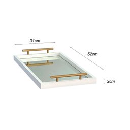 Bandeja Decorativa Espelhada 3mm para Cantinho Café 31x52:dourado Fosco - 5